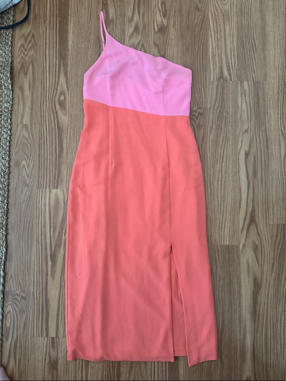 Petal & Pup Pink and Coral One-Shoulder Midi Dress